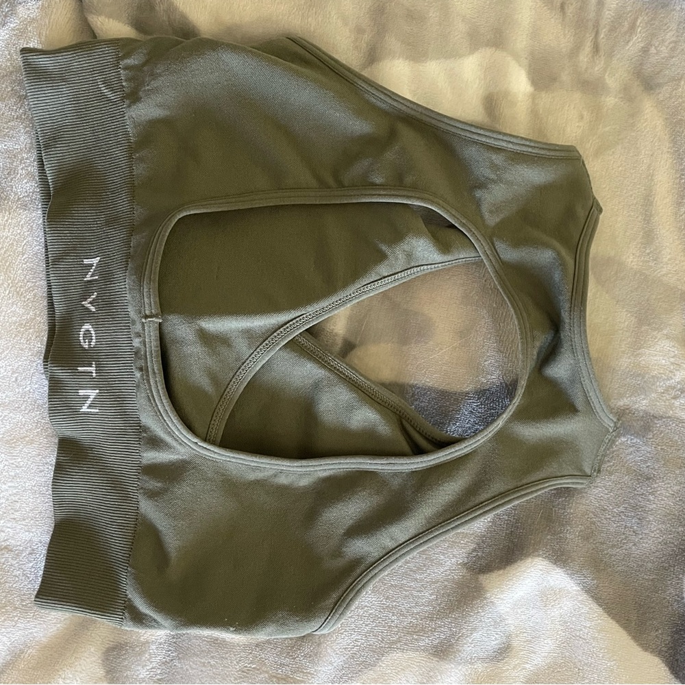 NVGTN KHAKI GREEN SPORTS BRA